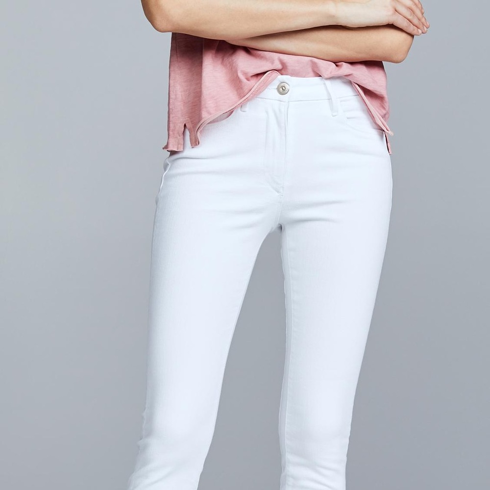3x1 Channel Seam White Skinny Jeans